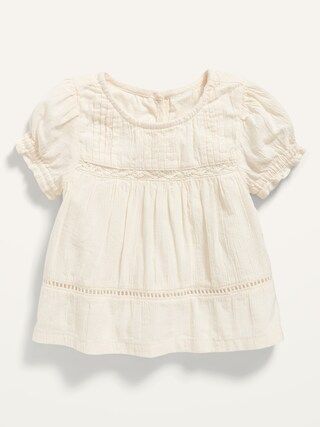 Pintucked Crochet-Trim Crepe Top for Baby | Old Navy (US)