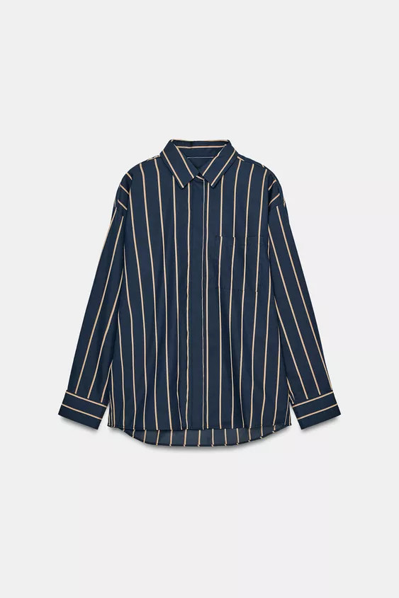 ZW COLLECTION STRIPED POPLIN SHIRT | Zara Canada