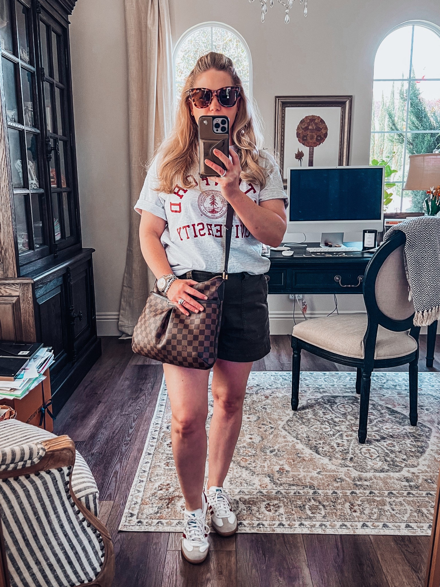 Easy outfit of the day • Oversized tee • Shorts • Crossbody bag • Adidas • Sunnies 

#LTKShoeCrush #LTKOver40 #LTKStyleTip