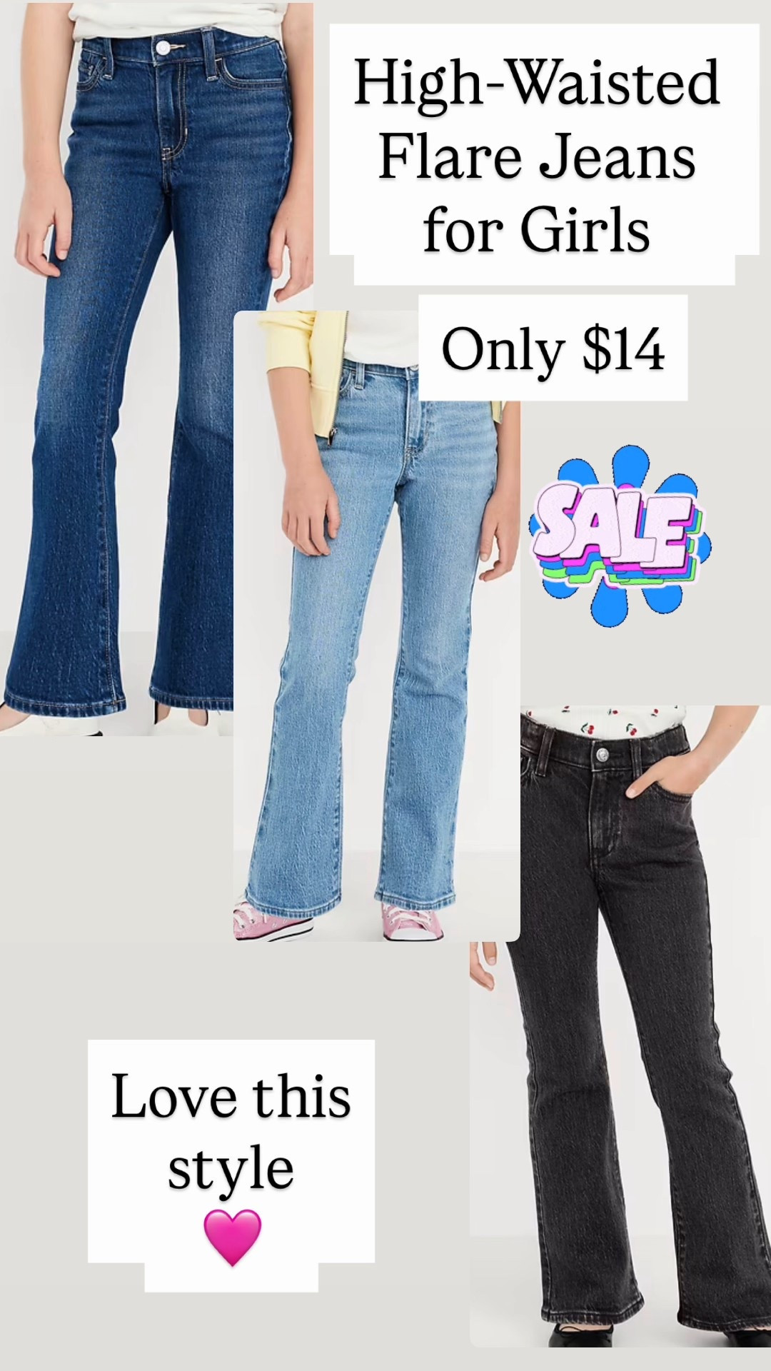 High-Waisted Flare Jeans for Girls are on sale for $14 🩷❤️💜

#LTKKids #LTKSaleAlert