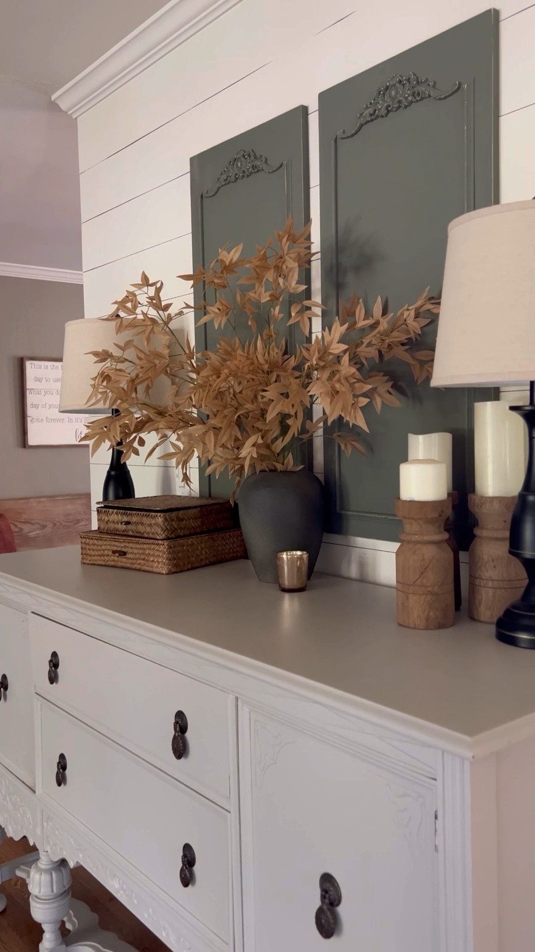 My DIY panels are giving me all the feels. I’ll link all the things in the picture. I used Behr paint in bonsai tree.

#LTKHome #LTKVideo