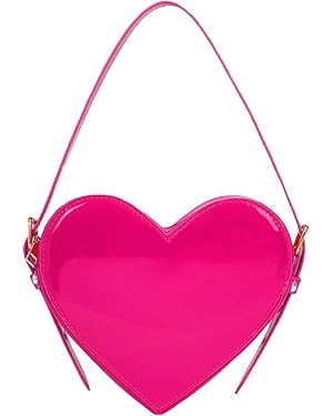 QWINEE Women's Y2K Crossbody Bag Heart Shape Shoulder Bag PU Leather Clutch Purse and Handbags La... | Amazon (US)