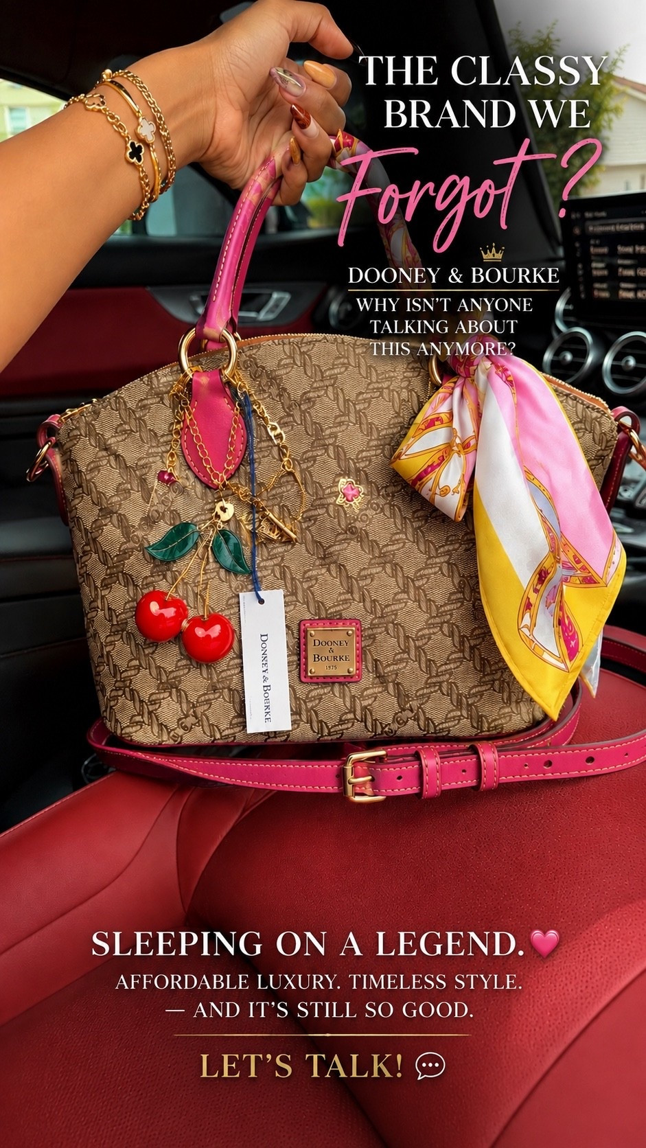 Dooney & Bourke... the classy mom bag we don't see enough of anymore.
Timeless, durable, and still turning heads.
Who else remembers when this was the
ITI bag? Would you rock this today? Let me know!
#DooneyAndBourke #MomBag #QuietLuxury #Y2KComeback #ClassicNeverDies

#LTKOver40 #LTKmomlife