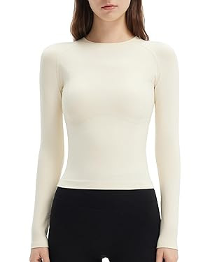 SUUKSESS Women Seamless Workout Long Sleeve Shirts Gym Athletic Running Yoga Tops | Amazon (US)