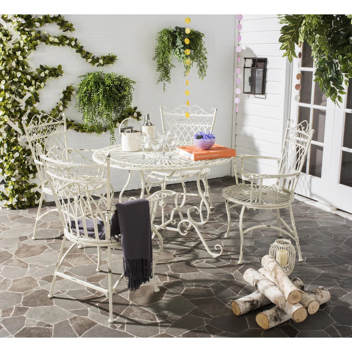 Akeyra 4 - Person Patio Dining Set with Round Table | Wayfair North America