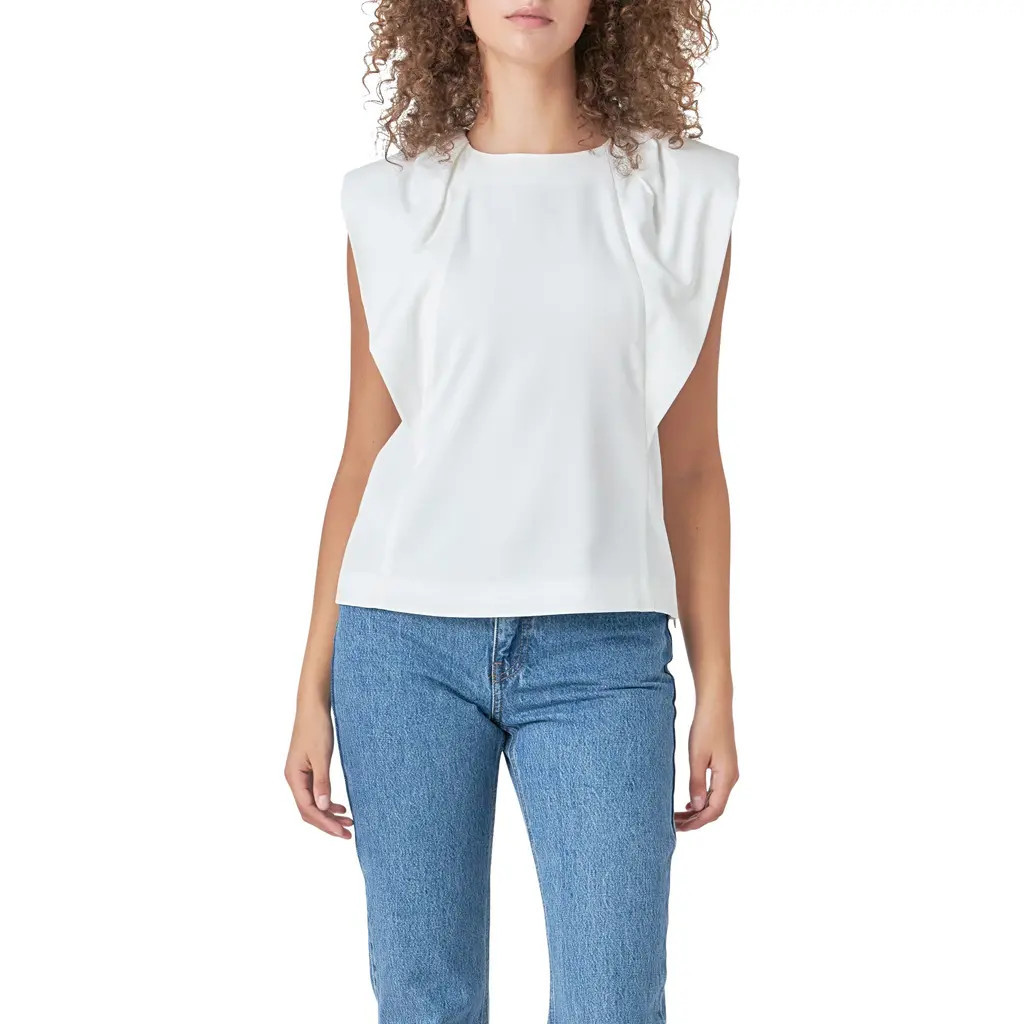 Endless Rose Sleeveless Top in White at Nordstrom, Size Small | Nordstrom