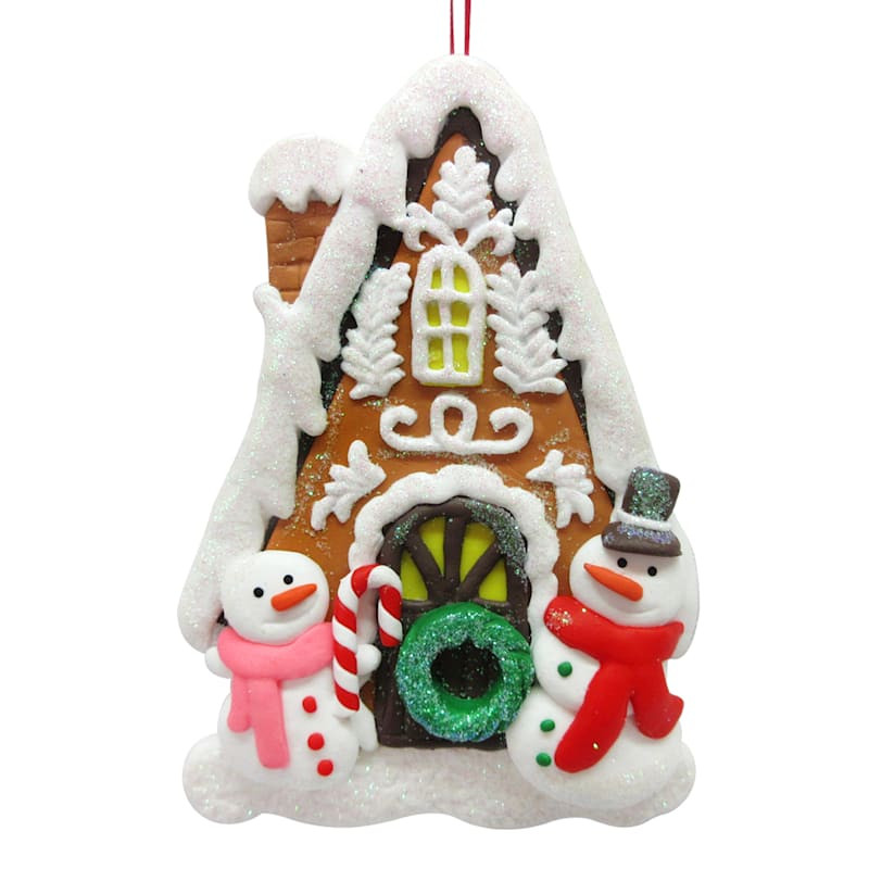 Gingerbread Lane Gingerbread House with Snowmen Ornament, 4.5" | At Home