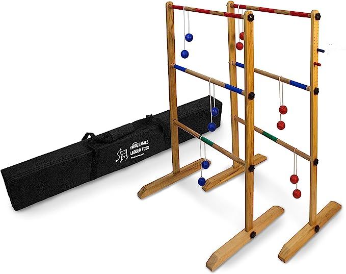 Ladder Toss Double Wooden Ladder Ball Game with Finished Wood and Durable Carrying Case | Amazon (US)
