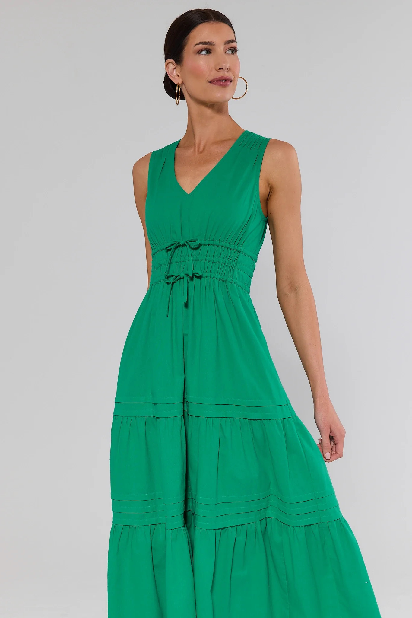 Gwendolyn Green Tiered Maxi Dress | Avara