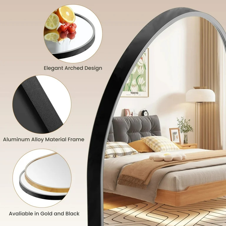 CONCETTA 24"x36" Bathroom Mirror, Decor Arched Wall Mirror, Bedroom Vanity Mirror with Metal Fram... | Walmart (US)