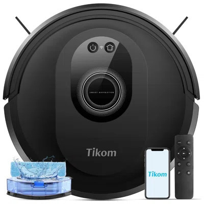 Tikom Robot Vacuum and Mop Combo, 5000Pa Robotic Vacuum Cleaner, 150 Min Max, App & Remote Control, Ideal for Hard Floor, Carpet, Pet Hair, Self-Charg | Wayfair North America