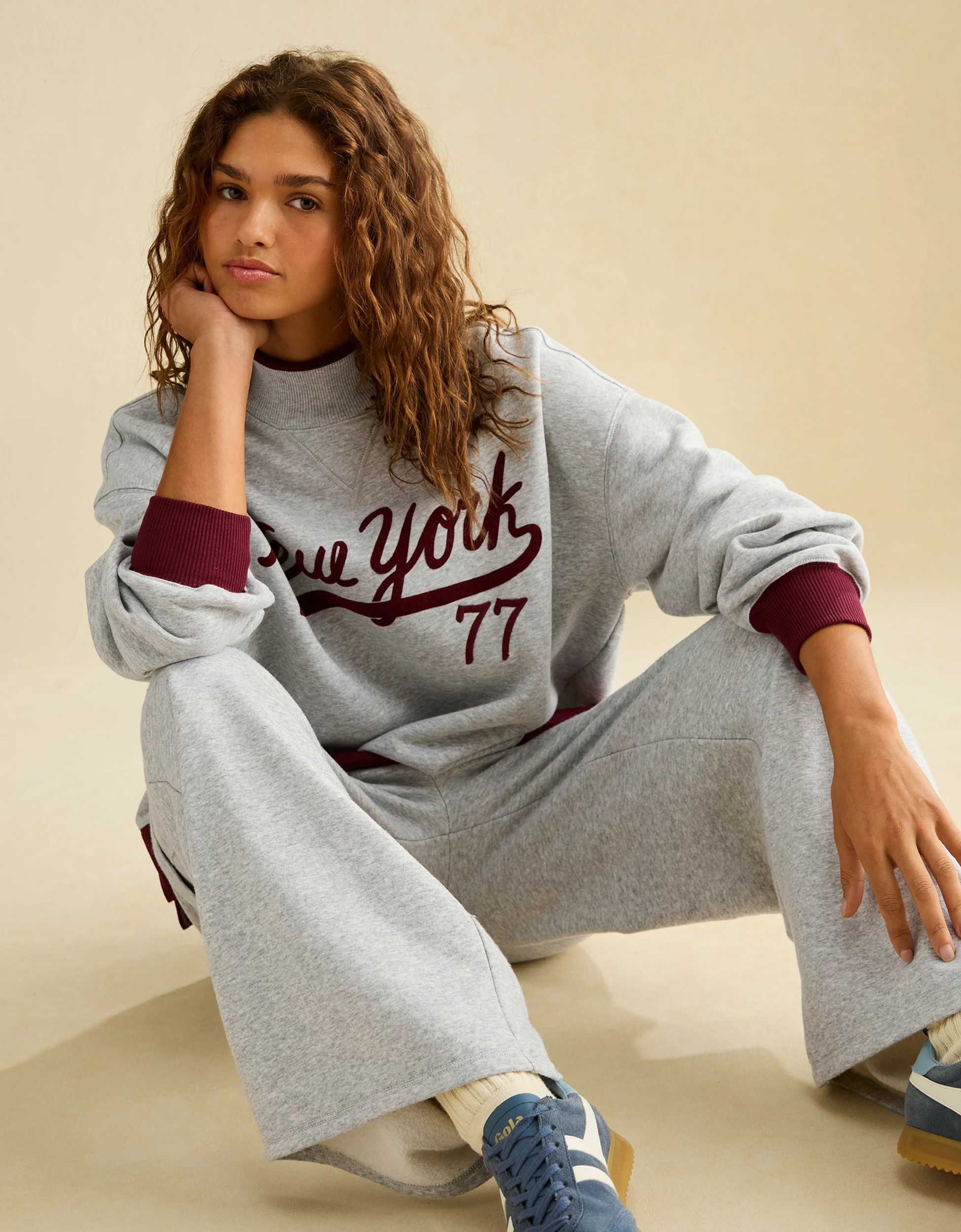 AE Everyday Luxe Mock Neck Sweatshirt | American Eagle Outfitters (US & CA)