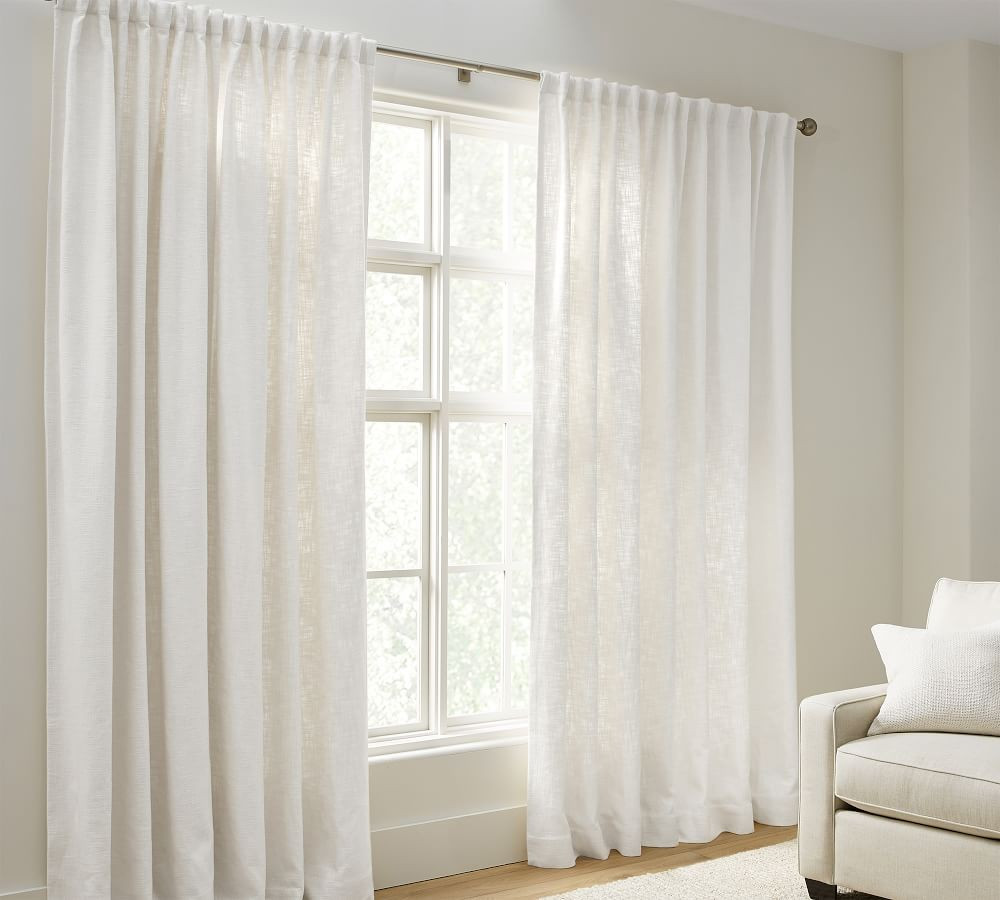 Faye Textured Linen Curtain | Pottery Barn (US)
