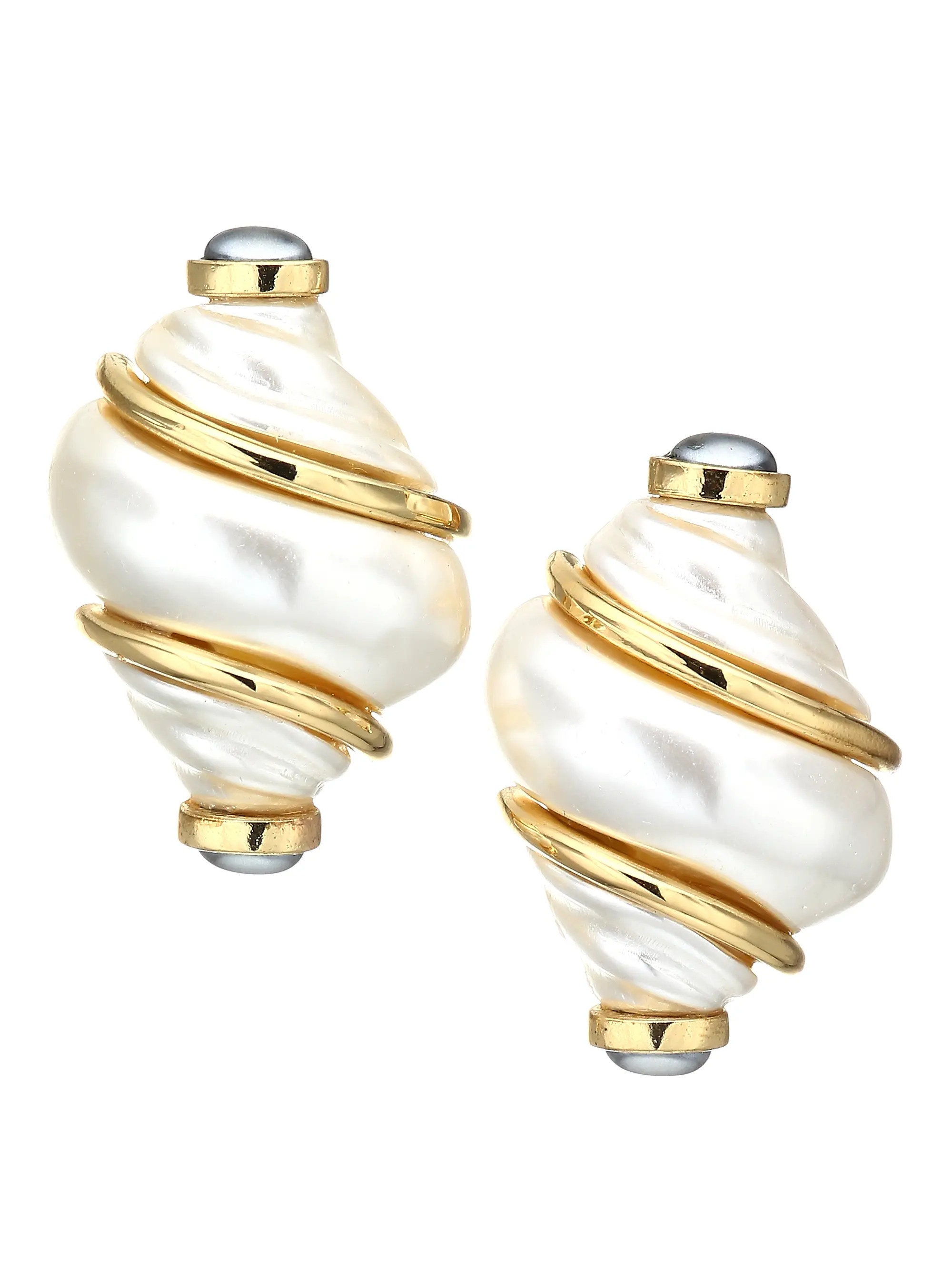 Kenneth Jay Lane Shell Clip-On Earrings | Saks Fifth Avenue | Saks Fifth Avenue