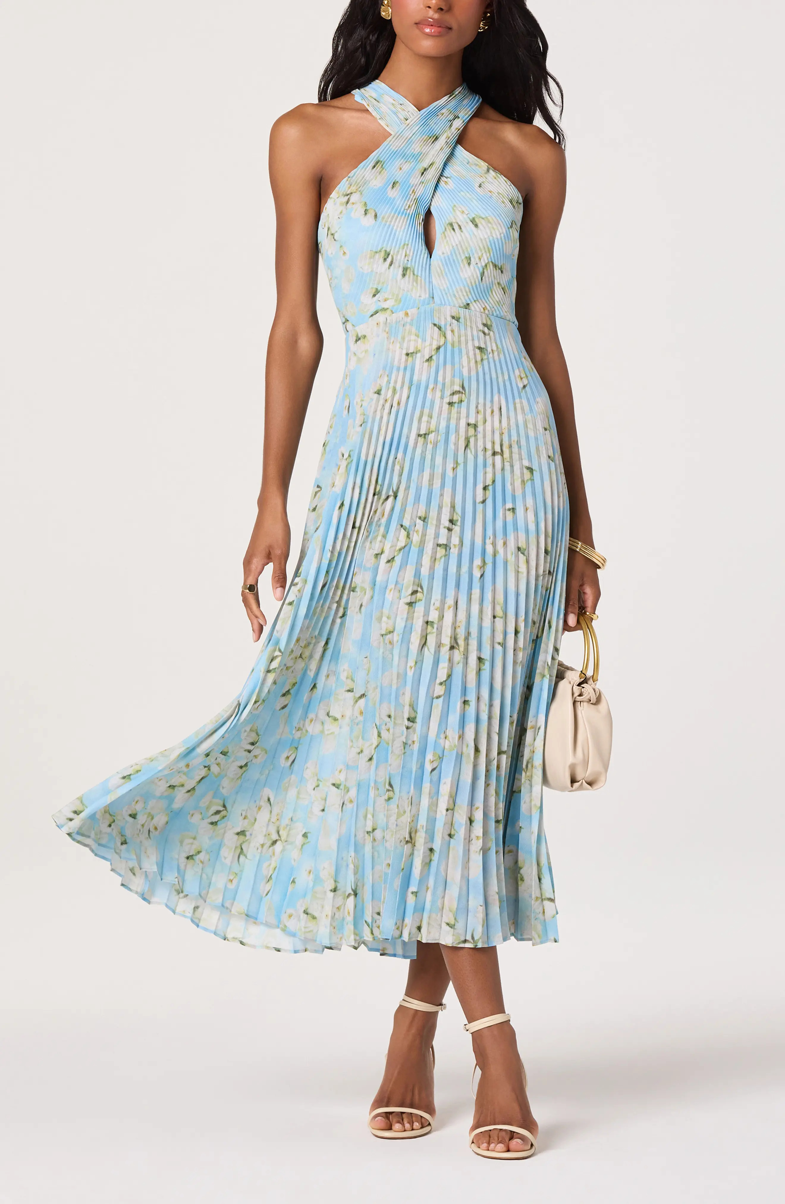 ASTR the Label Samantha Floral Print Halter Dress (Women) | Nordstrom | Nordstrom