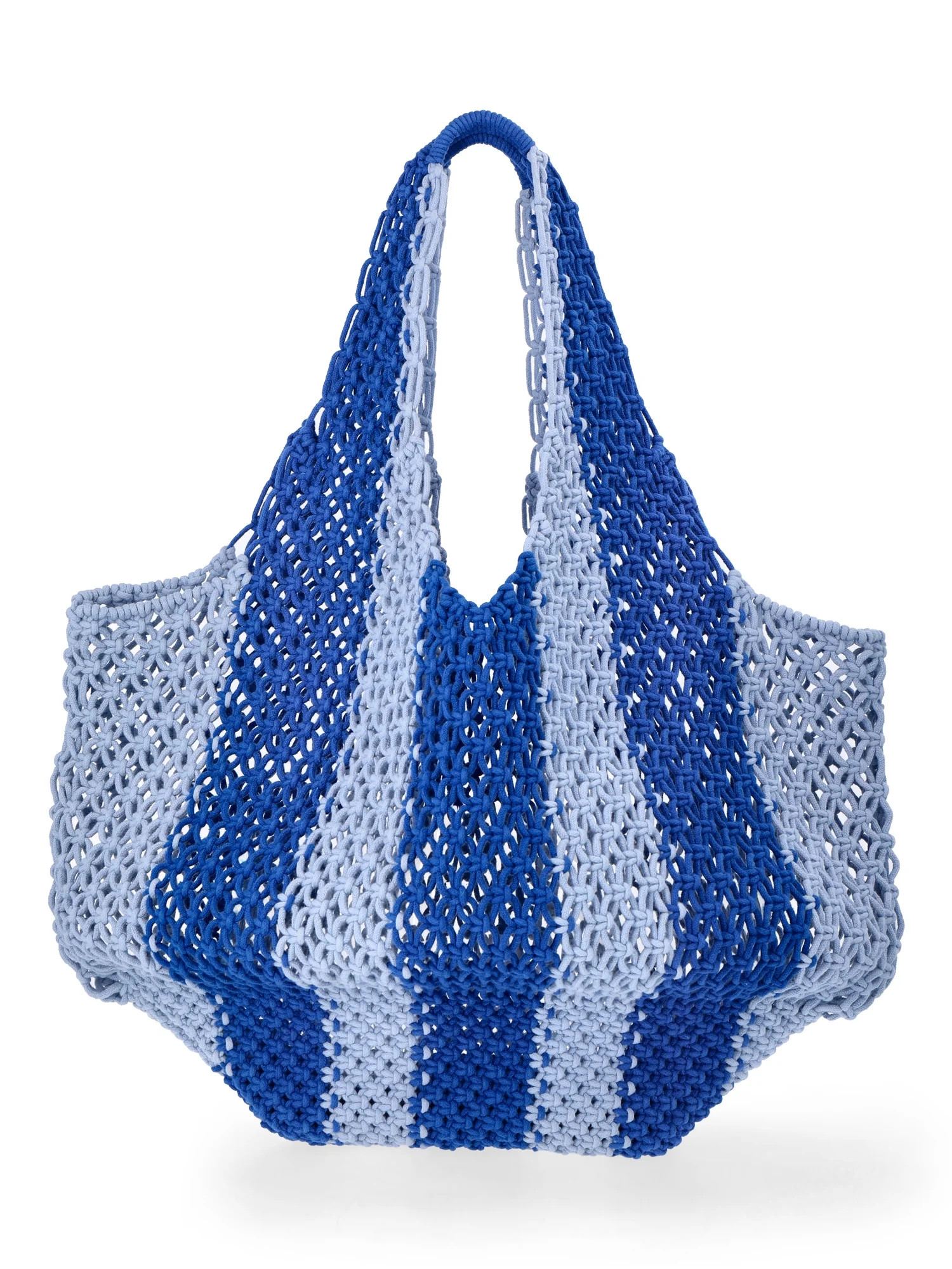 No Boundaries Women's Festival Crochet Striped Hobo Bag, Caribbean Blue Stripe | Walmart (US)