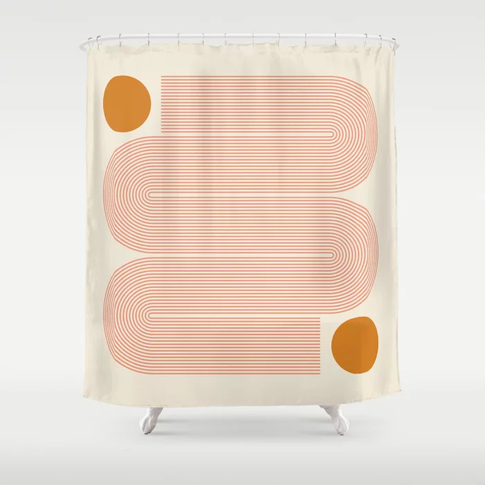 Abstraction_SUN_LINE_ART_Minimalism_002 Shower Curtain | Society6