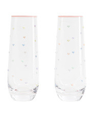 Set Of 2 Colored Heart Stemless Flutes | Kitchen & Dining Room | Marshalls | Marshalls