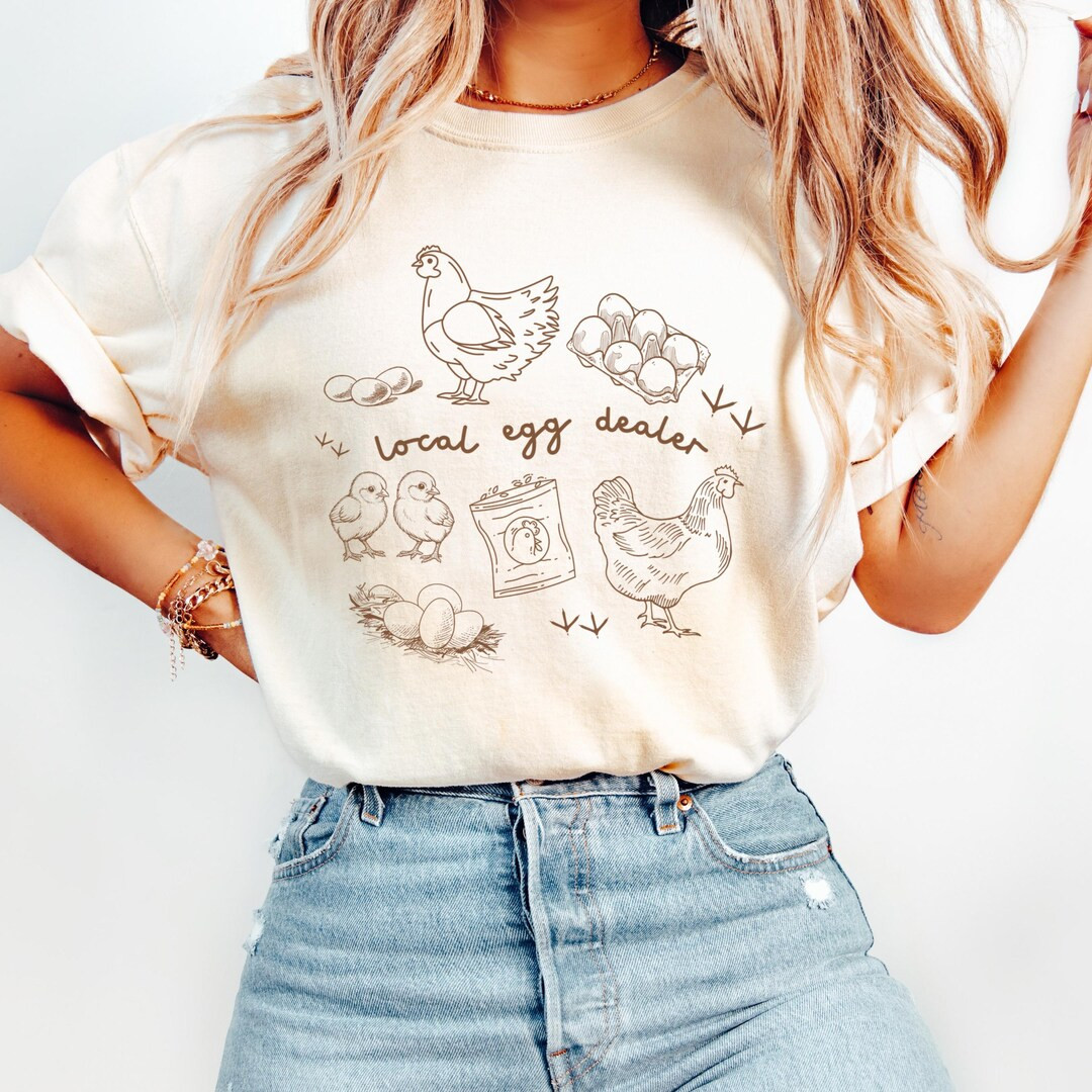 Local Egg Dealer T-shirt, Chicken Lover Shirt, Mother's Day Gift, Vintage Animal Graphic T-shirt,... | Etsy (US)