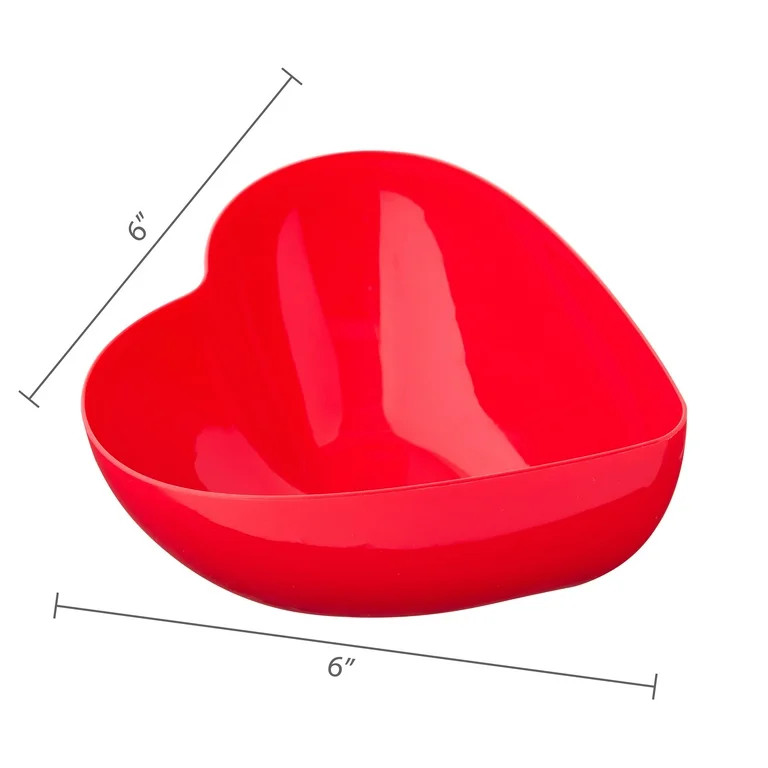 Small Plastic Heart Bowl, Red, Valentine's Day by Way To Celebrate | Walmart (US)