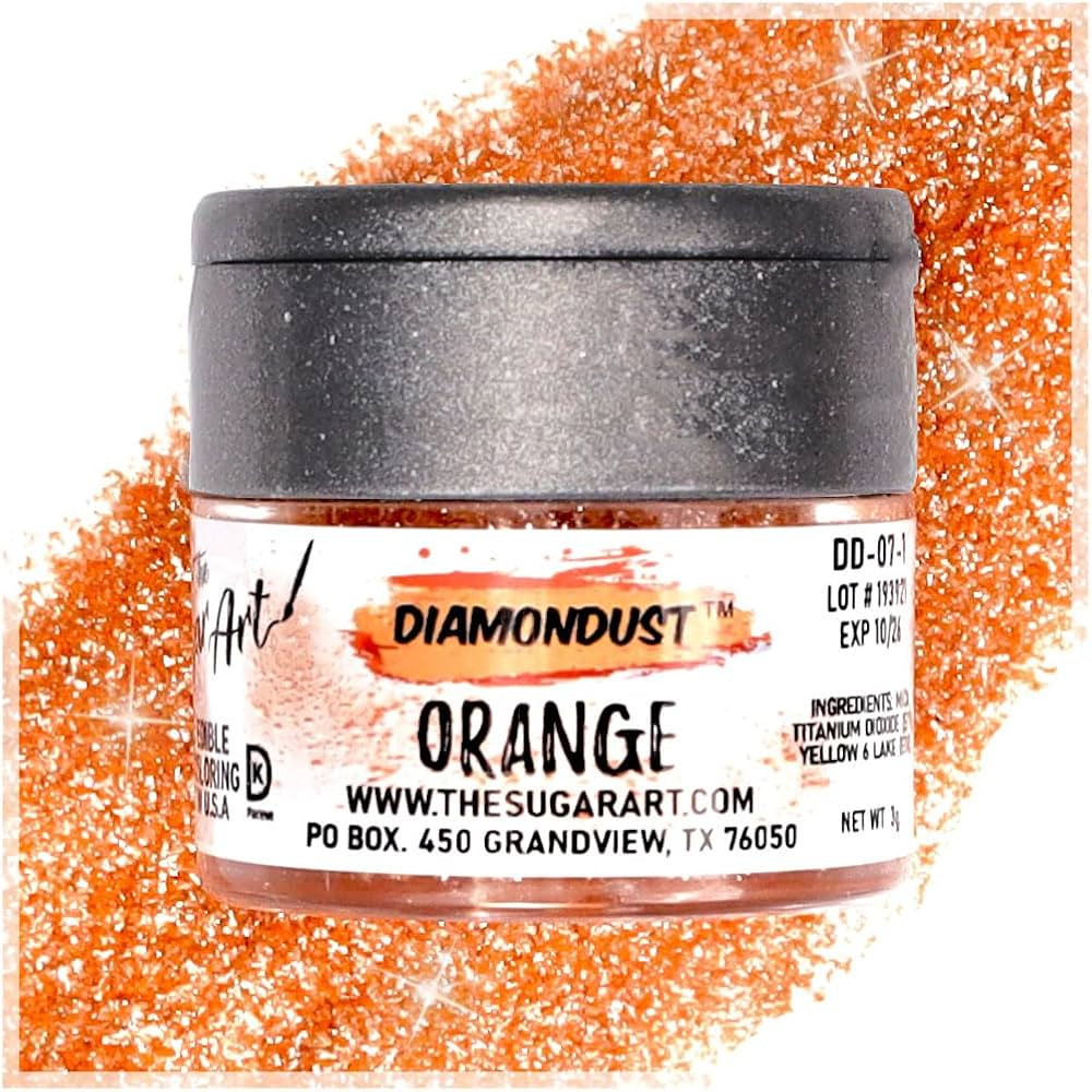Orange Edible Glitter for Drinks, Cocktails, Cake Decorating, Strawberries, Chocolates & More | N... | Amazon (US)
