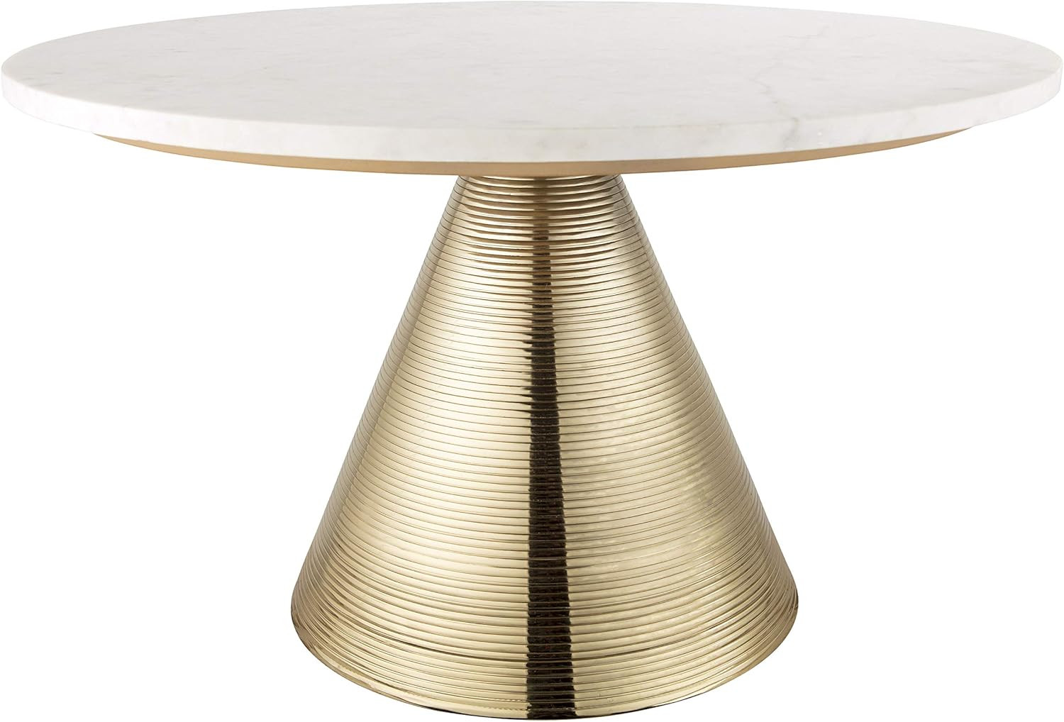 TOV Furniture Tempo Modern Round Marble Cocktail Table, 30" Gold, White | Amazon (US)