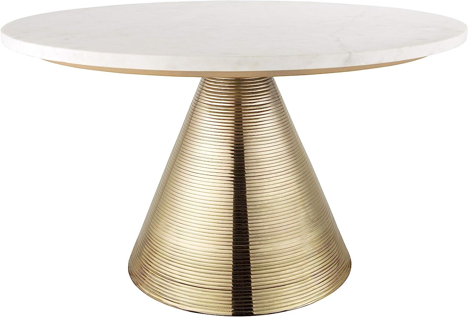 TOV Furniture Tempo Modern Round Marble Cocktail Table, 30" Gold, White | Amazon (US)