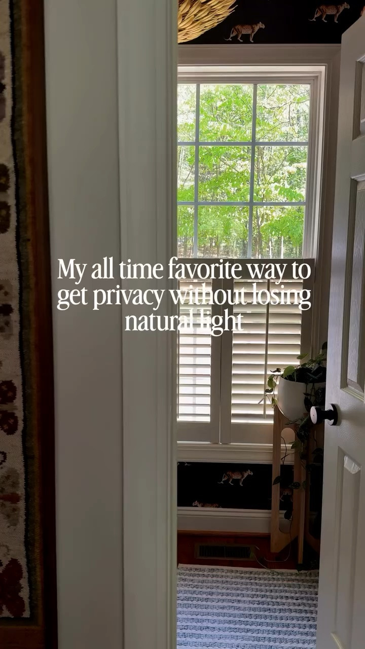 The plantation shutters in my powder bath were giving me nothing - no personality, no privacy, and definitely no magic. #ad

So I swapped them for the Old English window film from @artscape_design_studio and I have zero regrets. 

The Old English pattern is so timeless. It looks like actual leaded glass and adds so much character to the
space without feeling heavy or dated.

Here’s why this worked perfectly for my space:
✔Keeps all the natural light - just filters it beautifully
✔Blocks the view in without feeling dark or heavy
✔Easier to install than wallpaper - seriously took me 30 minutes
✔No tools, no adhesive, no damage - completely renter friendly
✔The way the light glows through that pattern is something else entirely ✨ 

If you have a window you hate, a space that needs privacy, or you just want to add something unexpected and beautiful - this is your sign.

I’ve linked the Old English window film directly in my LTK shop so you can shop it instantly @Shop.LTK 
#liketkit

Go check out more from @artscape_design_studio There are so many gorgeous patterns for every style!
#artscapewindowfilm

. . .
powder room makeover | window film | stained glass window film | old english window film | powder bath ideas | bold bathroom design | interior designer | renter friendly decor | DIY home decor | easy home upgrade | small bathroom transformation | privacy window film | home transformation | interior design inspo | bathroom decor ideas