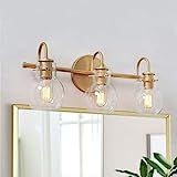KSANA Gold Bathroom Vanity Light Fixtures with Clear Glass Shade, 22”x7”x9 | Amazon (US)