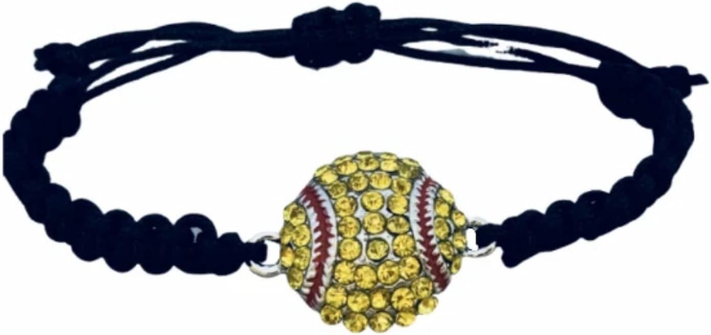Sportybella Softball Bracelet, Softball Jewelry, Adjustable Braided Softball Bracelet, Softball G... | Amazon (US)