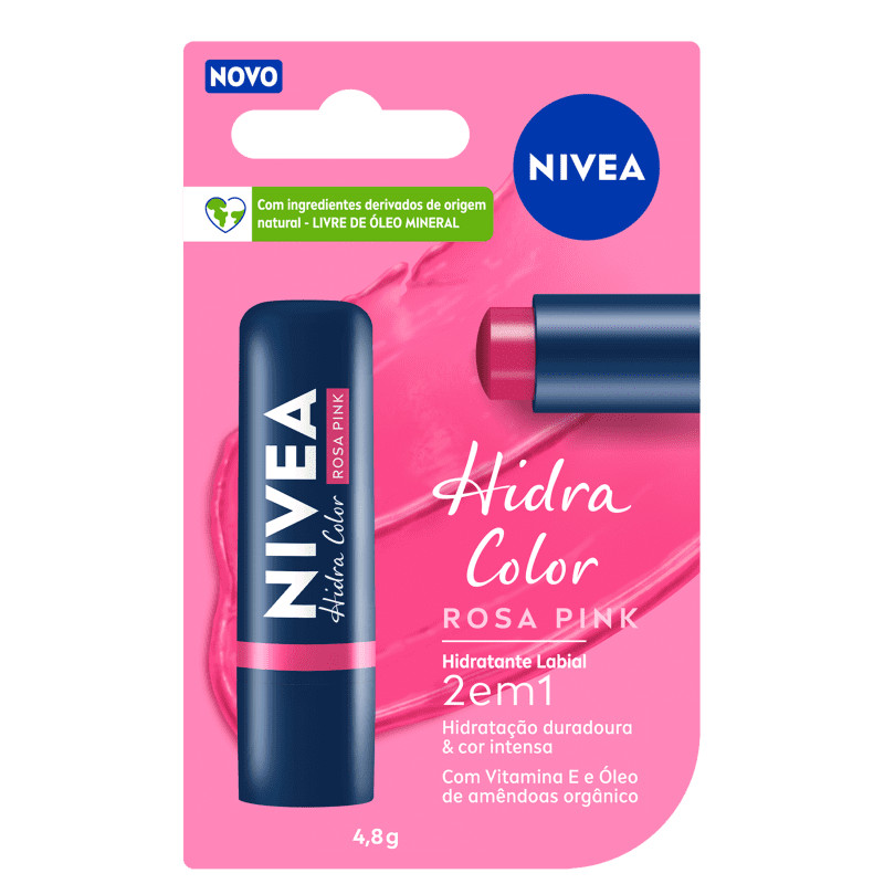 NIVEA Hidra Color 2 em 1 Rosa Pink
            
                 - Hidratante Labial 4,8g | Beleza Na Web (BR)