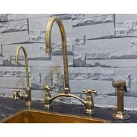 Classic Antique Brass Bridge Faucet For Kitchen - Sink | Etsy (US)