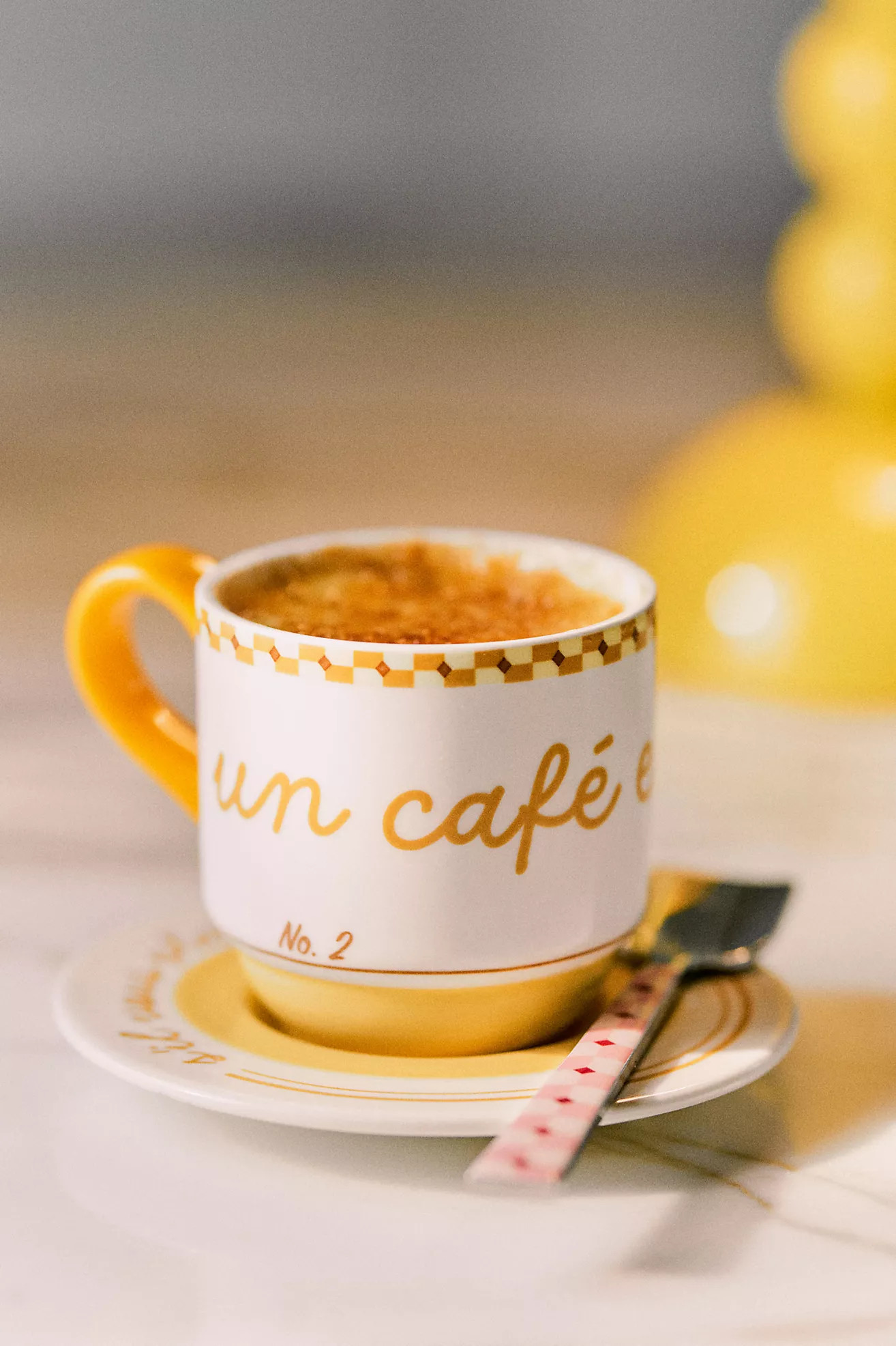 Café Violette Handpainted Stoneware Espresso Cup & Saucer | Anthropologie (US)