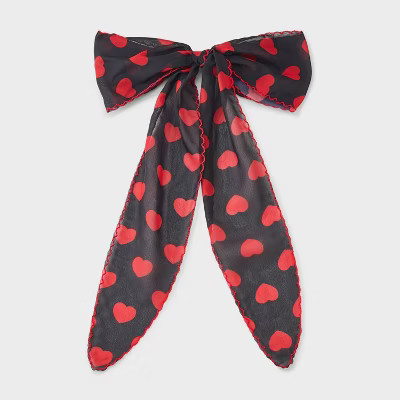 Scallop Trim Heart Bow Hair Barrette - A New Day™ Pink | Target