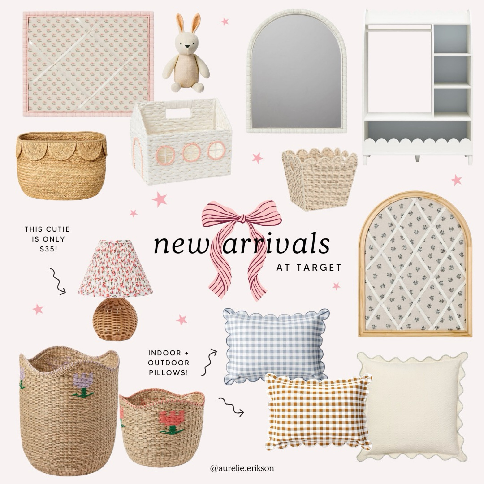 New arrivals at Target! 😍 the scalloped pillows and rattan lamp are to die for! 🌸

#LTKKids #LTKHome