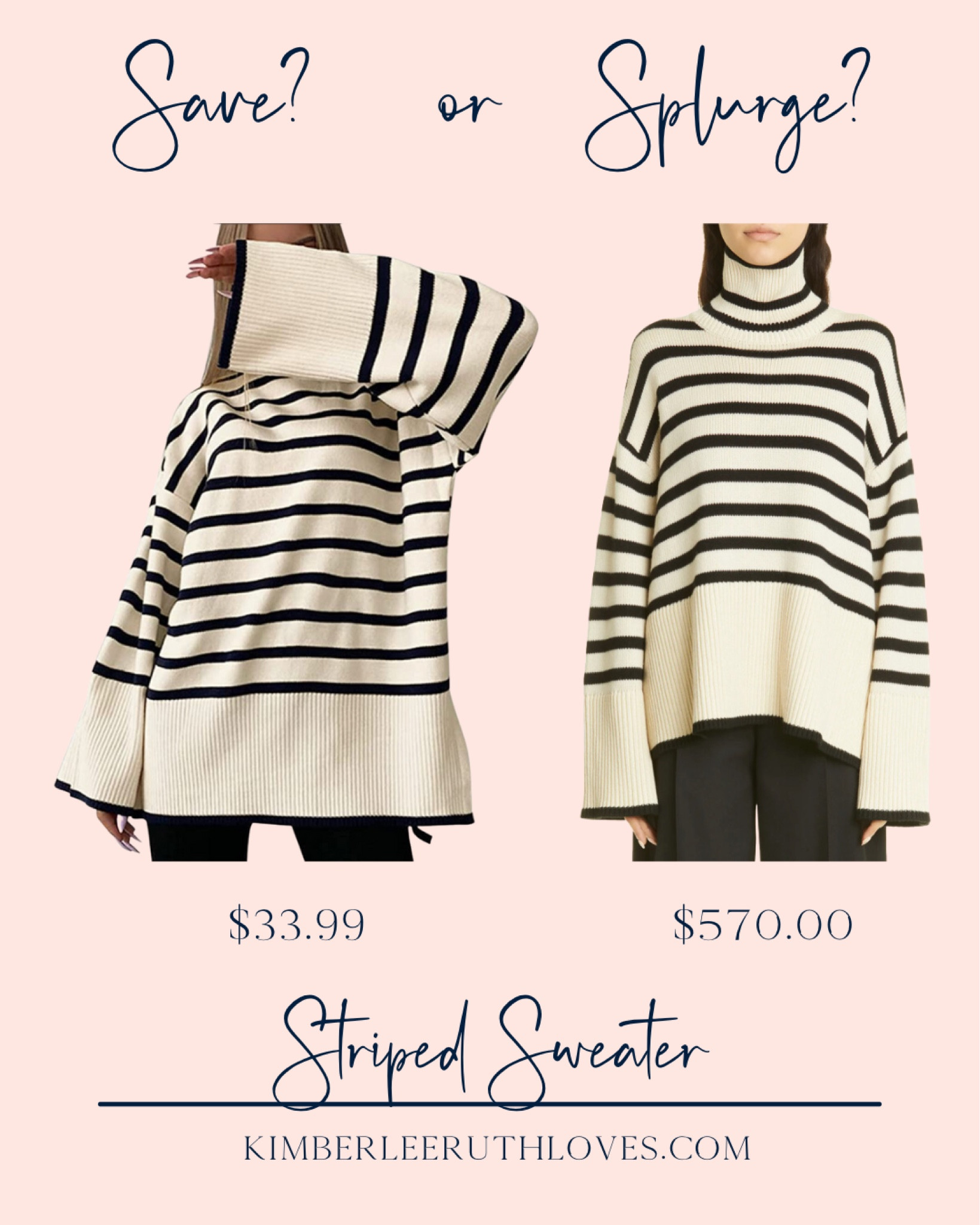 Save or splurge on this chic striped sweater!

#modestlook #looksforless #casualstyle #outfitinspo #affordablestyle

#LTKFind #LTKstyletip