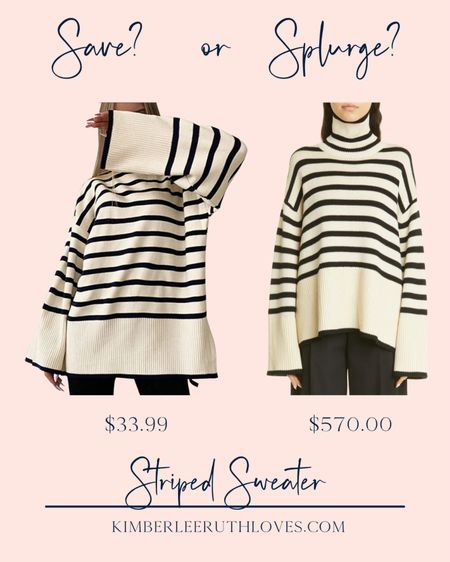 Save or splurge on this chic striped sweater!

#modestlook #looksforless #casualstyle #outfitinspo #affordablestyle

#LTKFind #LTKstyletip