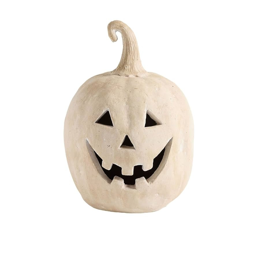 Hallowmas Handcrafted Jack-O'-Lantern, Artisanal Kiln-Fired Pumpkin with Hand-Carved Details, 202... | Amazon (US)