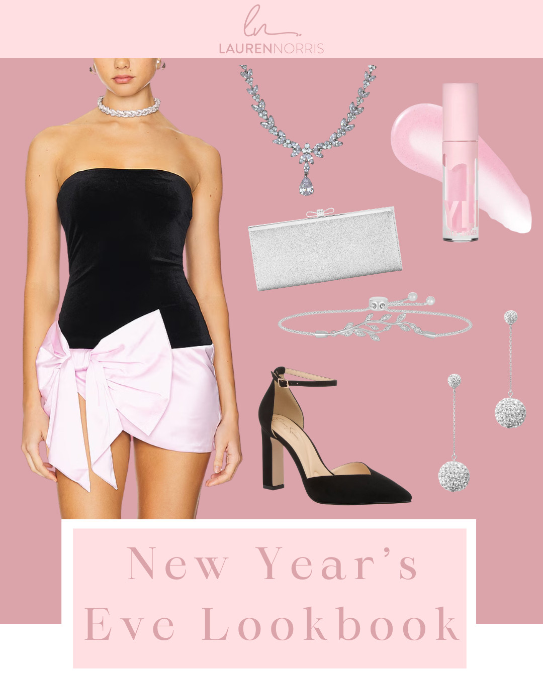 Look beautiful in this black and pink dress that is perfect for New Year's Eve!  

 #LTKHoliday #LTKootd #LTKSeasonal