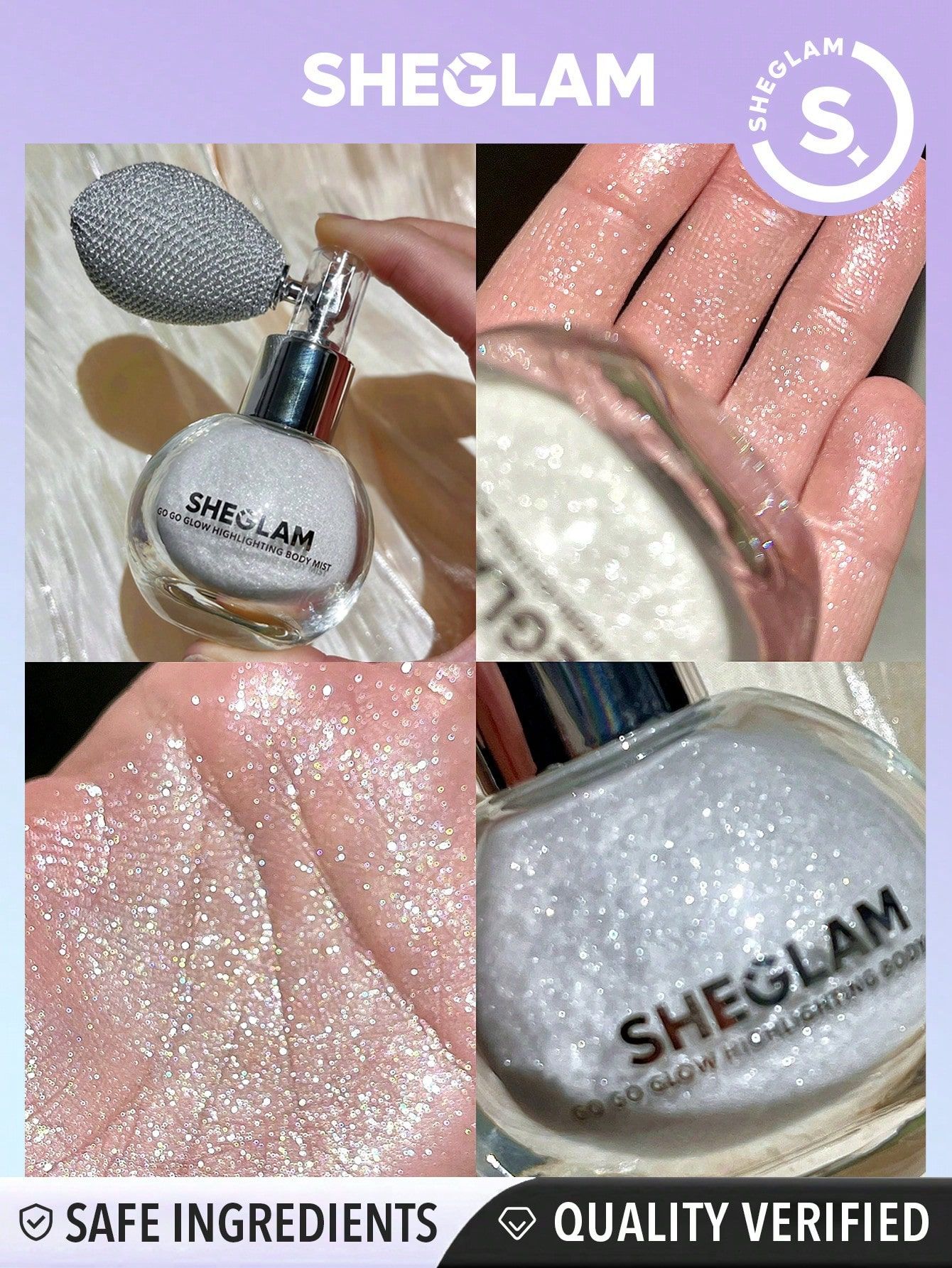 SHEGLAM Go Go Glow Highlighting Body Mist-Frosted Opal Body Glitter Powder Spray High-Shine Finis... | SHEIN