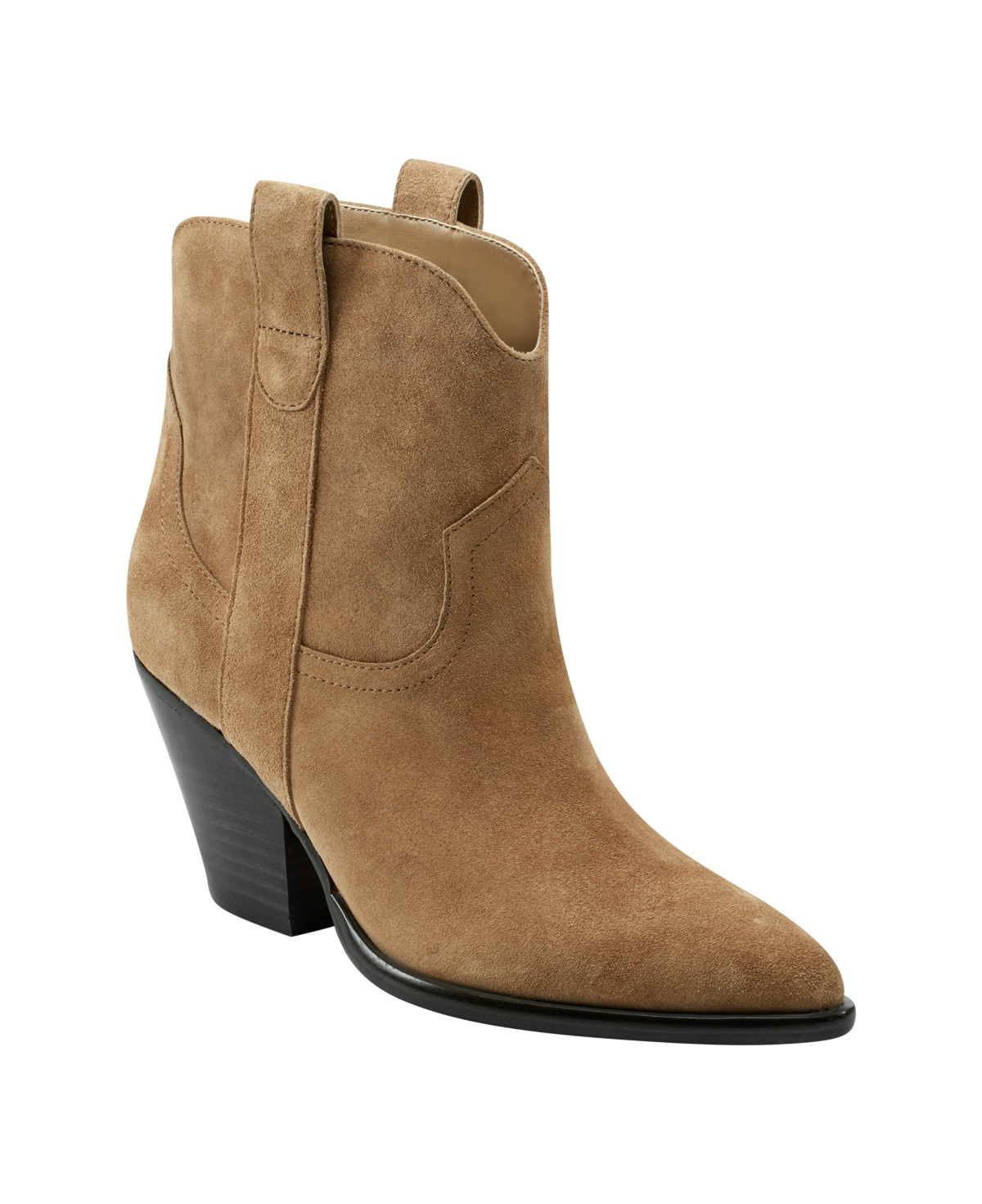 Marc Fisher Women's Marlie Pointy Toe Western Booties - Medium Natural Suede | Macy's