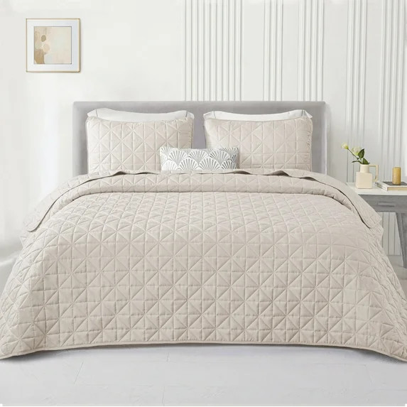 Exclusivo Mezcla Twin Quilt Bedding Set, Lightweight Soft Brich Beige Twin Bedspreads Coverlets w... | Walmart (US)