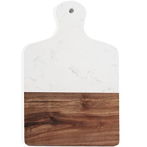 Azauvc Cutting Board with Marble and Natural Wood,Serving Board for Steak Fruits with Handle,Chop... | Amazon (US)