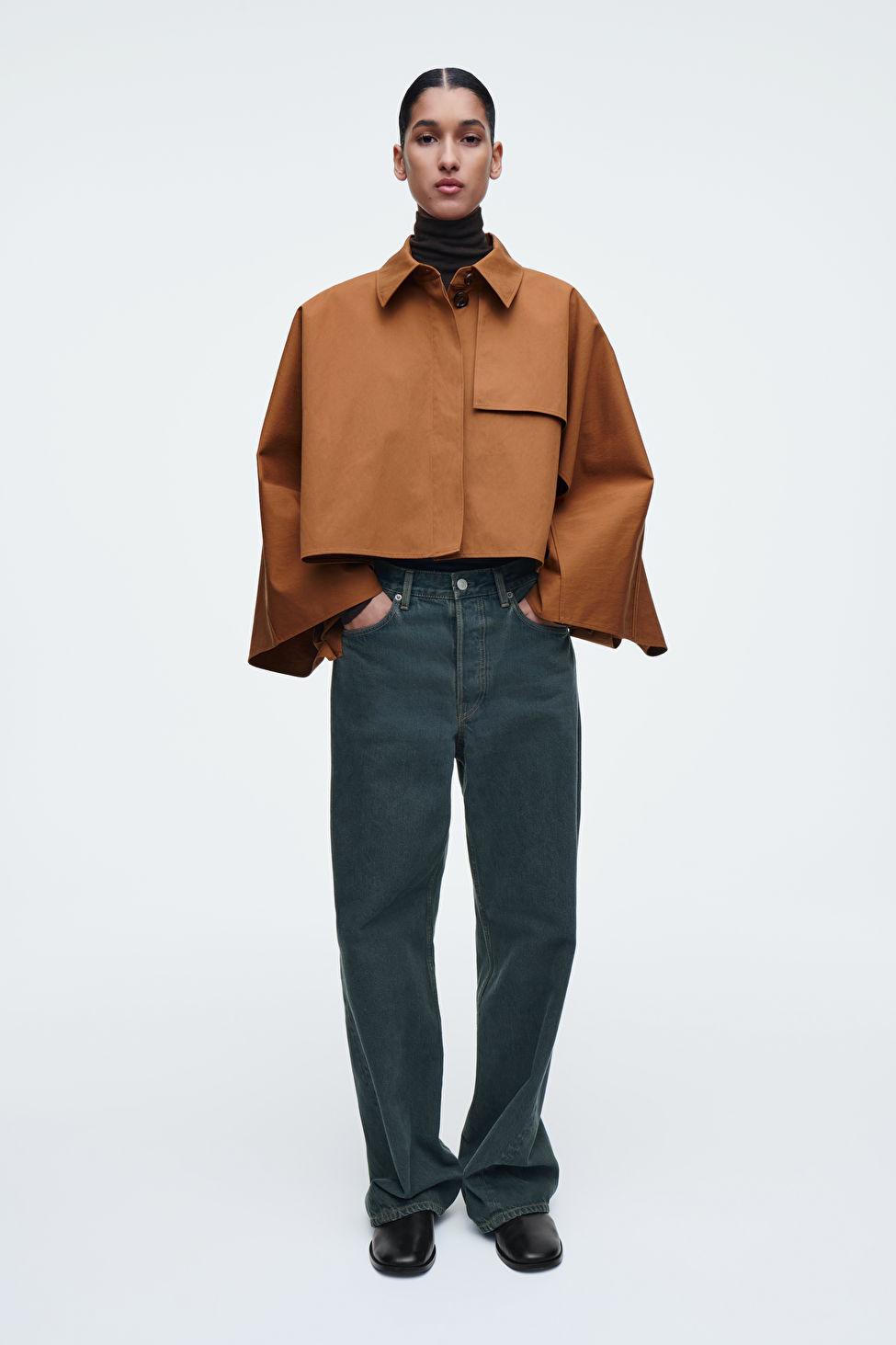 OVERSIZED CROPPED TRENCH COAT CAPE | COS (US)