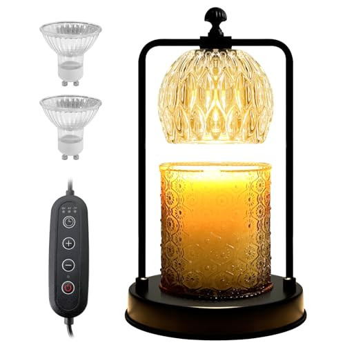 Qoyntuer Candle Warmer Lamp with Timer, Glass Electric Candle Warmer, Dimmable Candle Lamp for Home Decor, Gifts for Women Christmas/Birthday/Housewarming/Valentine's Day | Amazon (US)