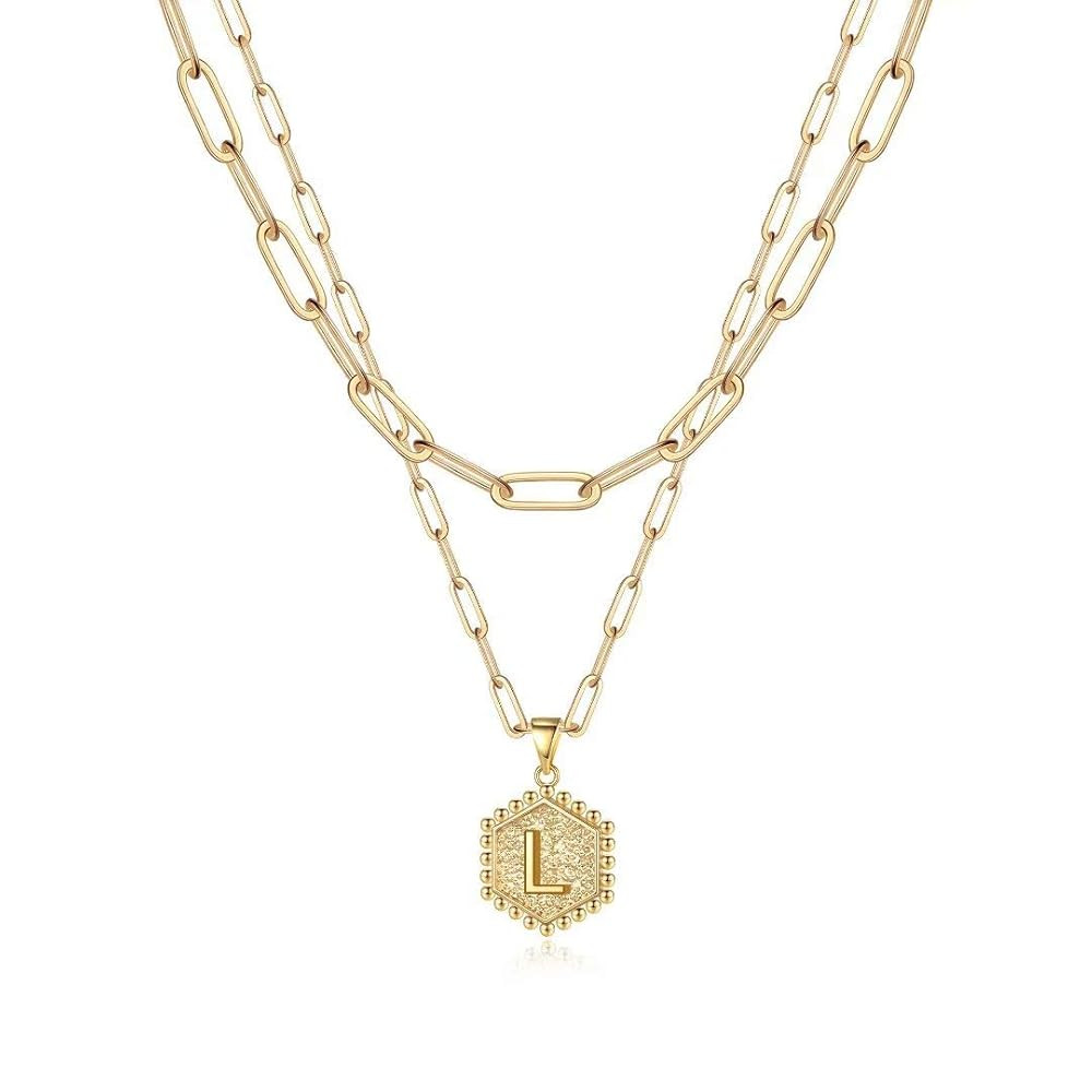 M MOOHAM Dainty Gold Necklace for Women - 14K Solid Gold Over Layering Necklaces for Women Cute H... | Amazon (US)