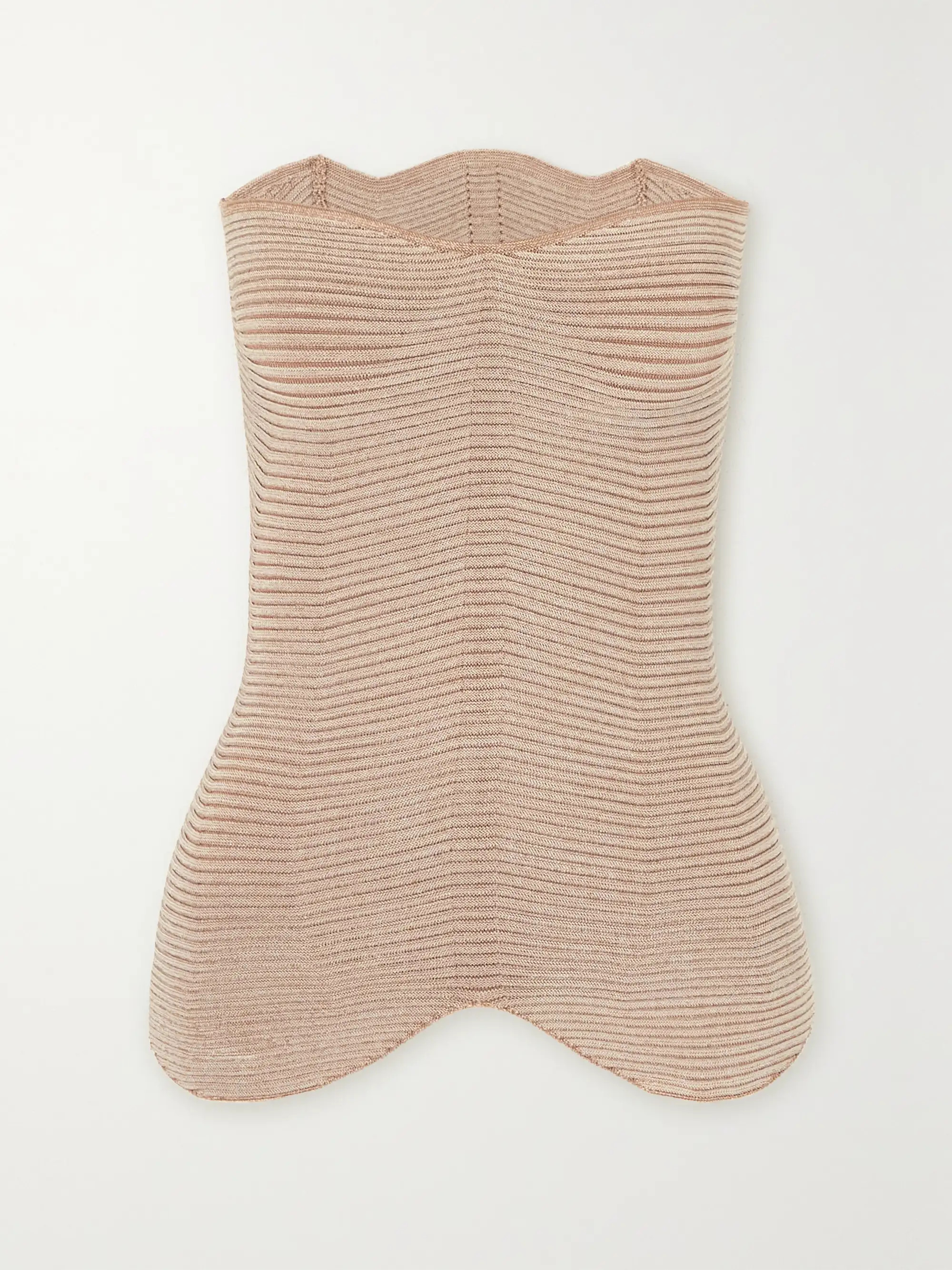 Curly strapless ribbed-knit top | NET-A-PORTER APAC
