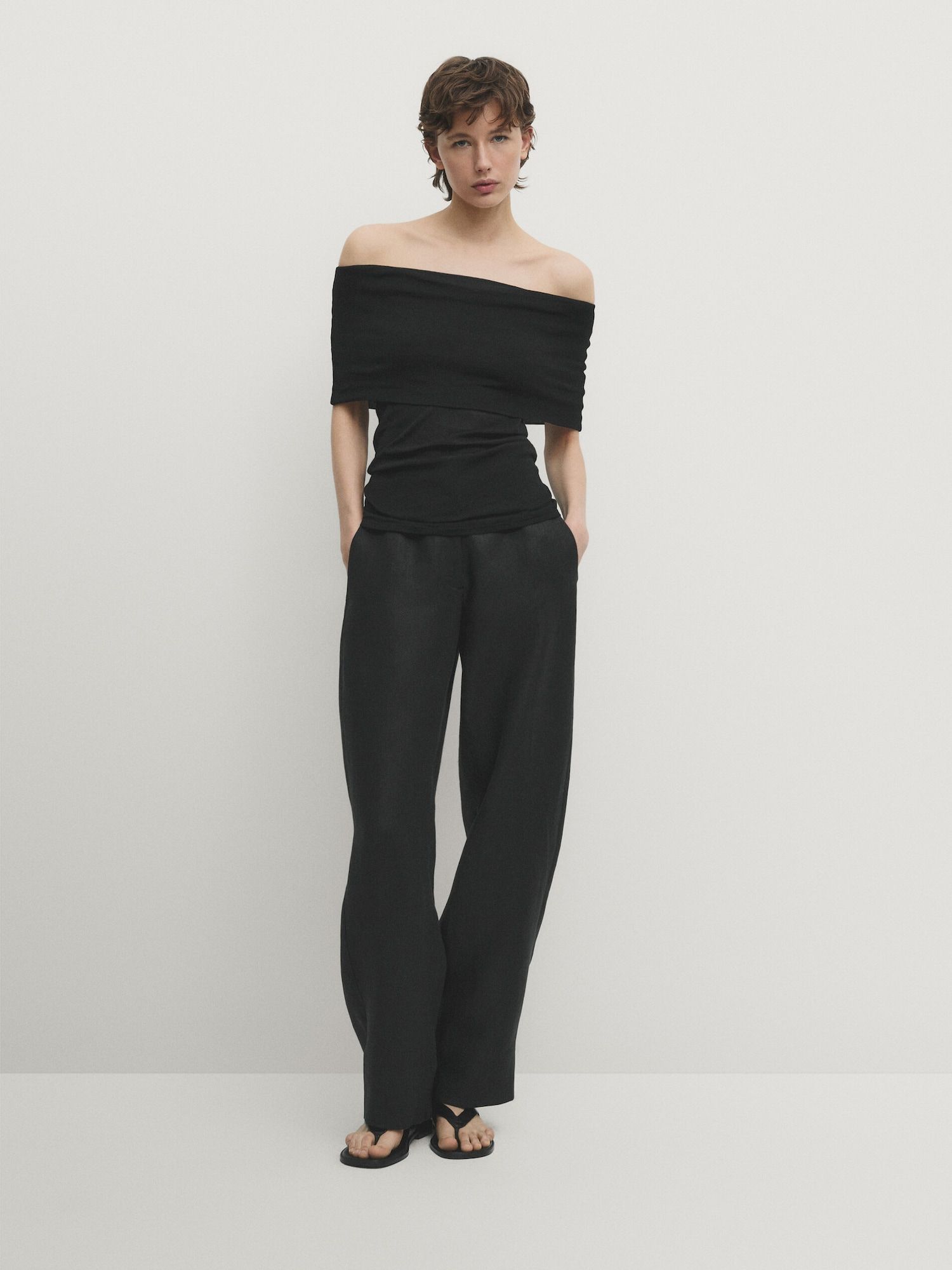 Off-the-shoulder top | Massimo Dutti UK