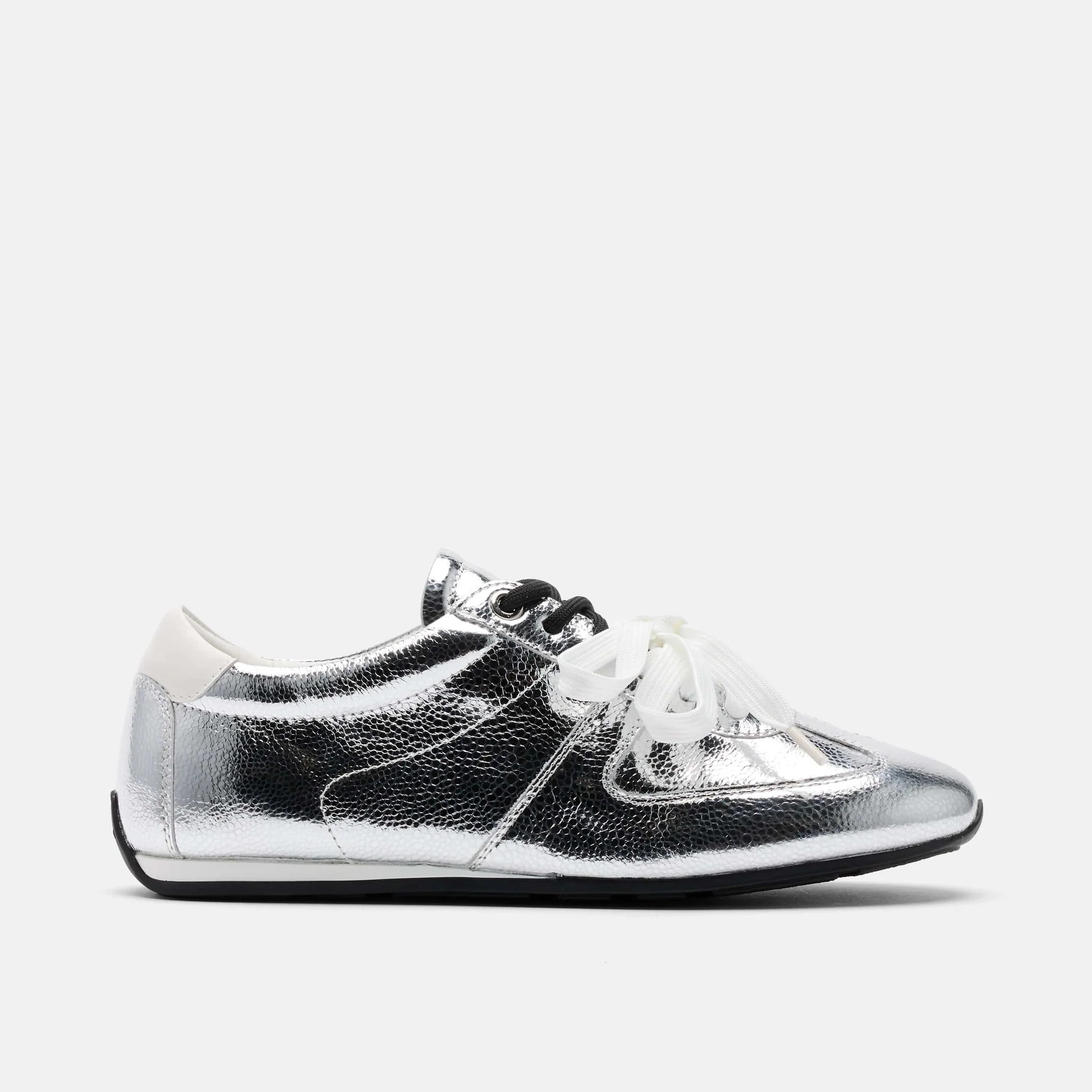Colette Silver Metallic Leather Sneakers | Marc Nolan