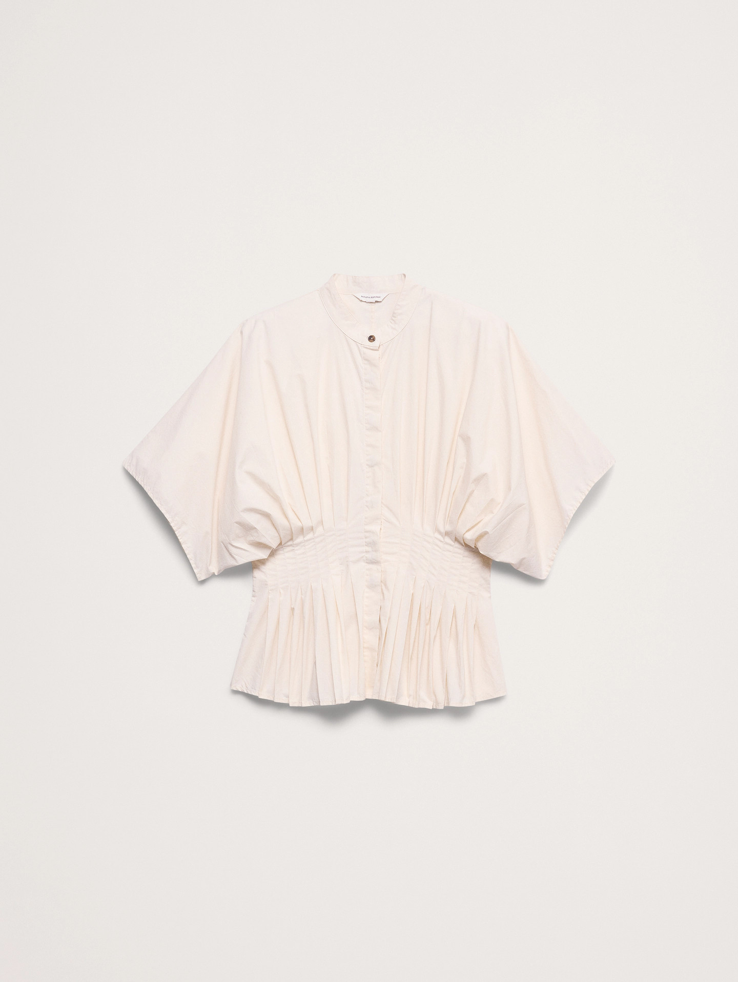 Cotton Poplin Pleated-Waist Top | Banana Republic (US)